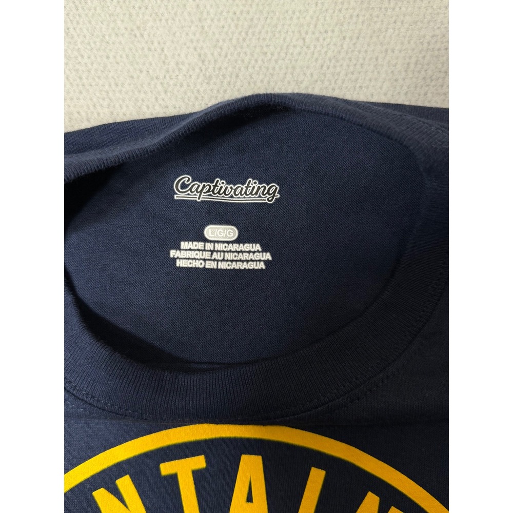 Captivating West Virginia Mountaineers Football T-Shirt Navy Blue Mens Large - Picture 4 of 7